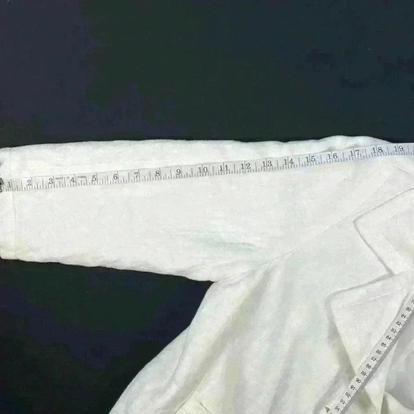 Talbots cream linen fully lined blazer with 3 button closure, 2 pockets size 14 - Picture 8 of 11